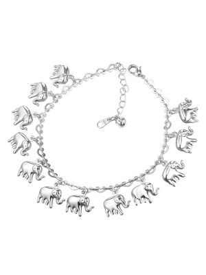 Little Elephant Anklet in Platinum Plated