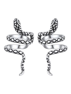Snake Ear Cuff Animal Earrings in Sterling Silver