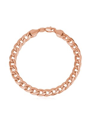7mm Cuban Chain Bracelet in Rose Gold Plated