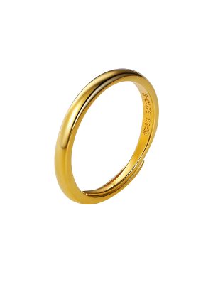 Adjustable Wedding Band Couple Ring in 18K Gold Plated